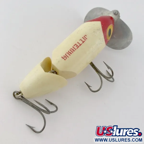 Fred Arbogast Jitterbug Jointed, 14g Red Head, Ledat Ytbete #23869