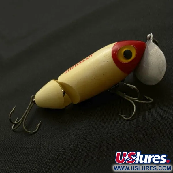 Fred Arbogast Jitterbug Jointed, 14g Red Head, Ledat Ytbete #23869