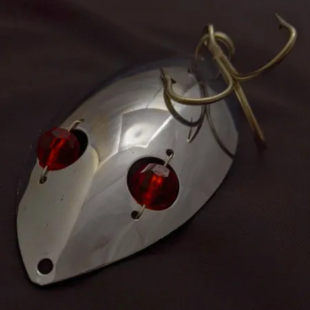 Herter's Glass Eye Spoon, 60g, Nickel/Röda ögon, Skeddrag #24036