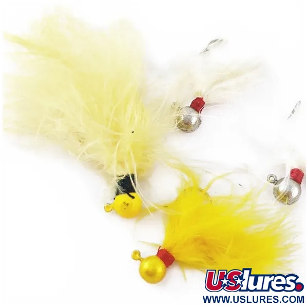 Creme Jigs, 3,5g Gul/Vit, Fjäderjiggar #24038