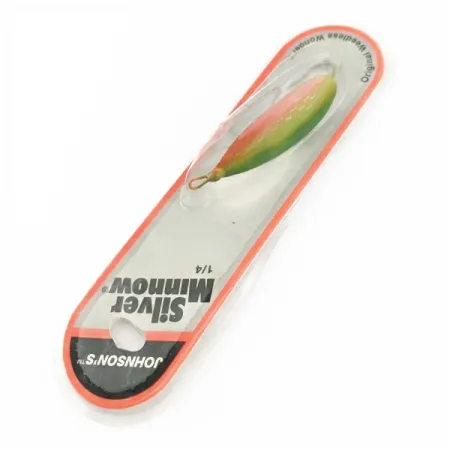 Johnson Silver Minnow, 21g Grön/Orange/Nickel, vasskyddat skeddrag #24267