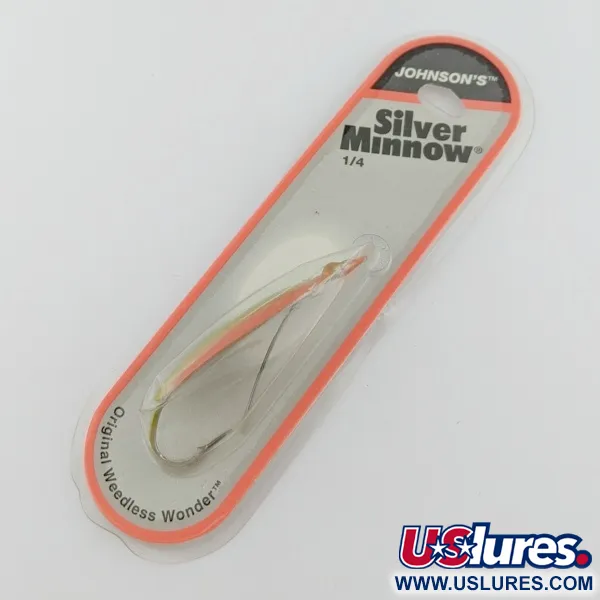 Johnson Silver Minnow, 21g Grön/Orange/Nickel, vasskyddat skeddrag #24267