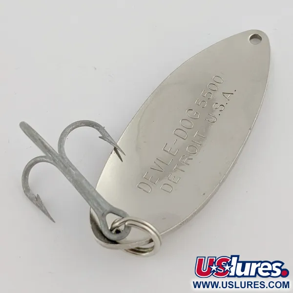 Eppinger Dardevle Devle Dog 5500 Detroit (1980-tal), Nickel, 21g, Skeddrag #24271