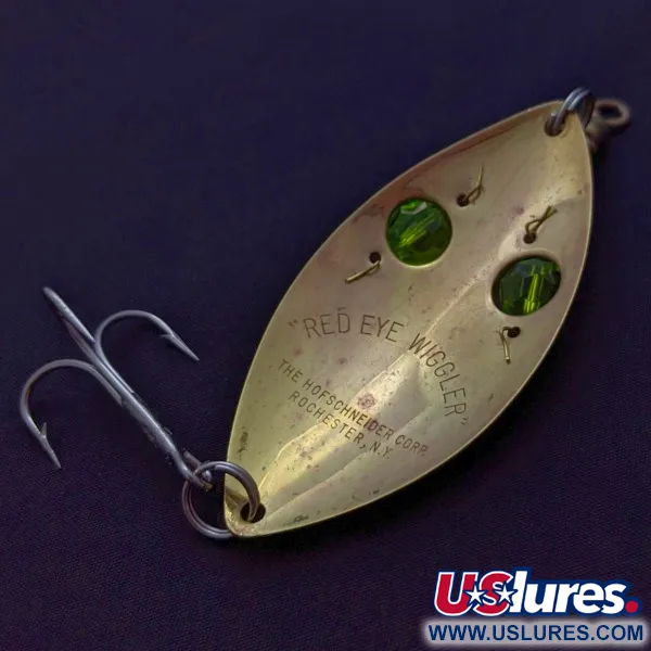 Hofschneider Red Eye Wiggler, guld/grön, 25g, skeddrag #24288