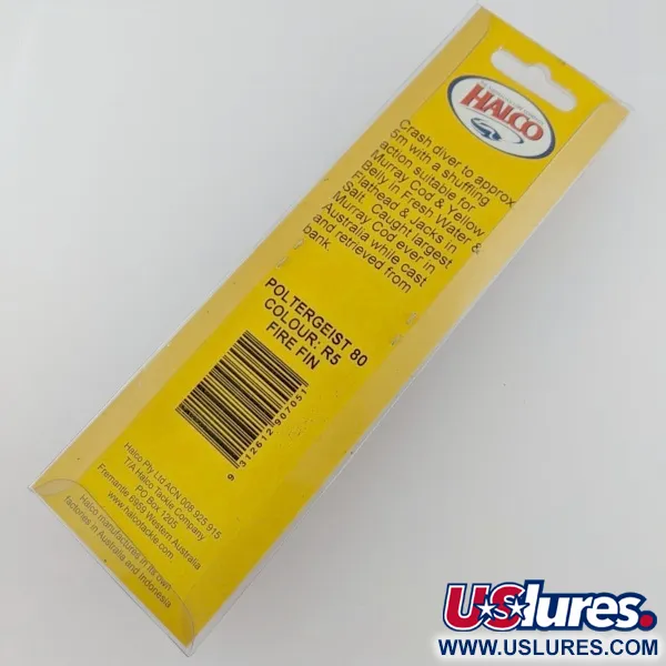 Halco Poltergeist 80, 17g Fire Fin, djupgående wobbler #24305