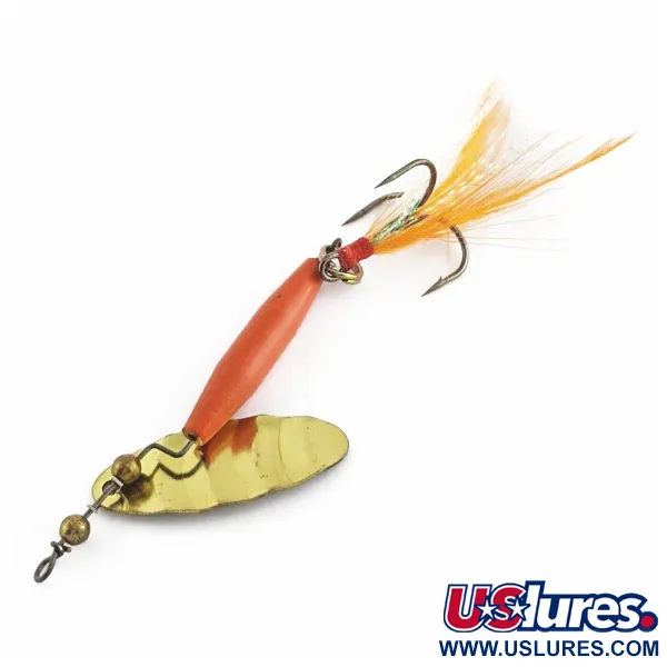 Worth #301 Spinnare, Röd Svart Guld, Fjädrad Trekrok, #24436