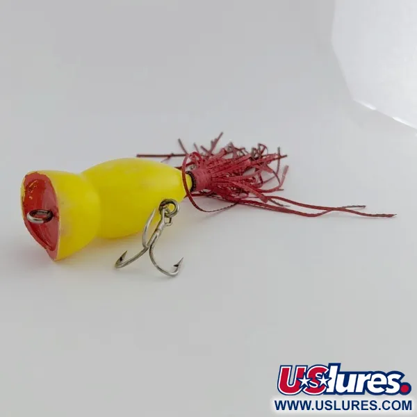Atlantic Lures Paradise Popper Popper, Yellow, 10g, Rubber Skirt, #24494