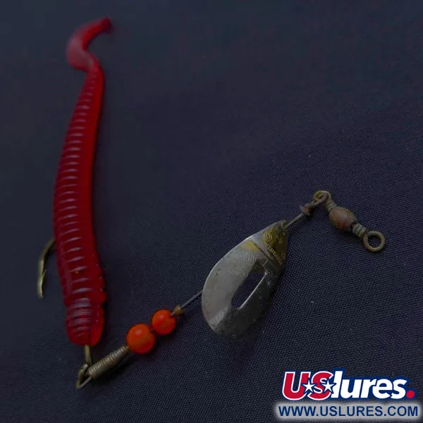 Pflueger June Bug №4 Spinnare, Röd/Nickel, 6 g, Offset-arm, #24501