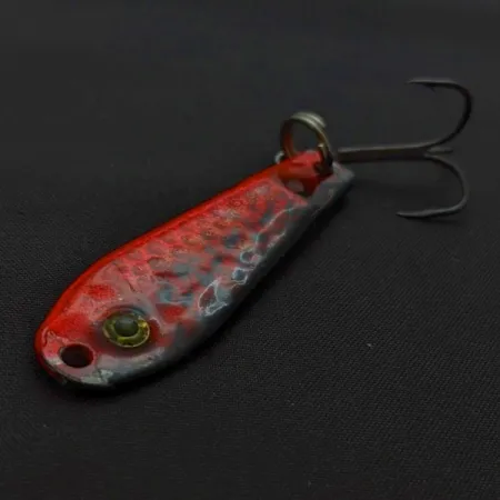 Renosky Bloody Jig Spoon, röd/svart, 12 g, fjällmönster, #24581