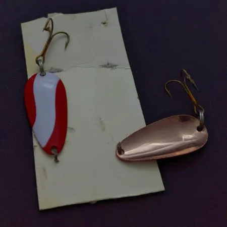 Glen Evans Spoon Skeddrag, röd/vit/koppar, 6g, 2-pack, #24601