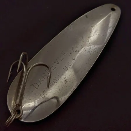 Dardevle Detroit Skeddrag, Nickel, 28 g, Vintage 1950-80, #24605