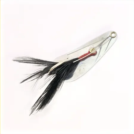 Weezel Rex Spoon skeddrag, nickel, 12 g, fjädertrailer, #24761