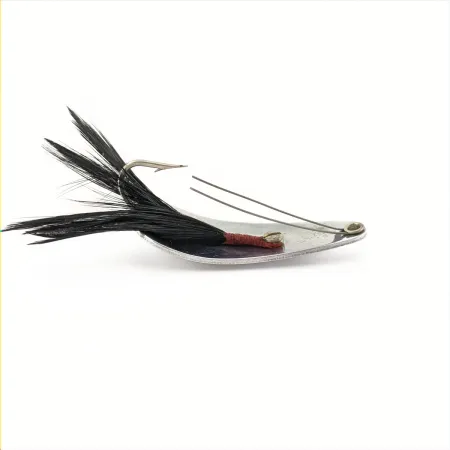 Weezel Rex Spoon skeddrag, nickel, 12 g, fjädertrailer, #24761