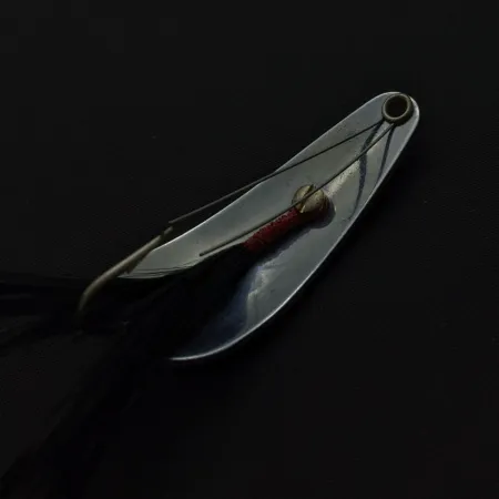Weezel Rex Spoon skeddrag, nickel, 12 g, fjädertrailer, #24761