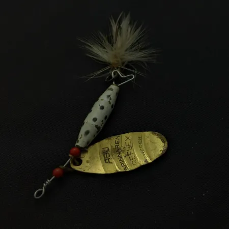 ABU Spinnaren Reflex, Guld/Vit, 7 g, Klädd Trekrok, #24811