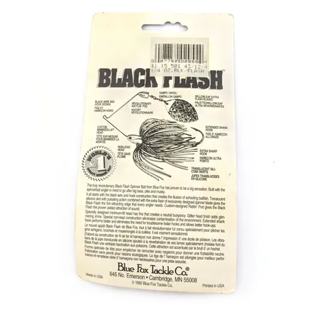 Blue Fox Black Flash Spinnerbait, Silver/Vit, 7g, Rasselkammare, #25198