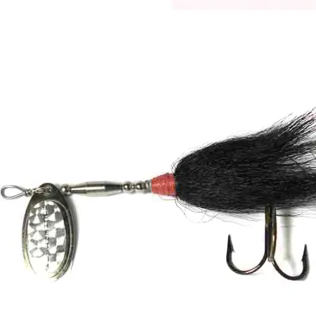 Buchertail 500 Spinnare, Nickel/Svart/Hologram, 17g, Bucktail, #0017