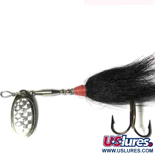 Buchertail 500 Spinnare, Nickel/Svart/Hologram, 17g, Bucktail, #0017