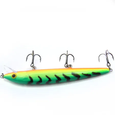 Rapala Husky Jerk Wobbler, Grön/Gul/Orange, 12g, Rassel, #0089