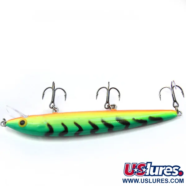 Rapala Husky Jerk Wobbler, Grön/Gul/Orange, 12g, Rassel, #0089