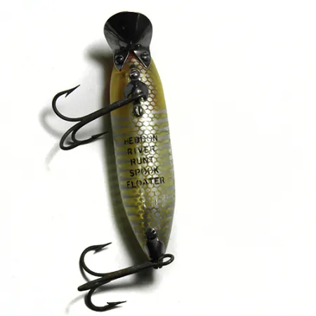 Heddon River Runt Spook flytande, Gul/Ränder, 12g, Vintage, #0128
