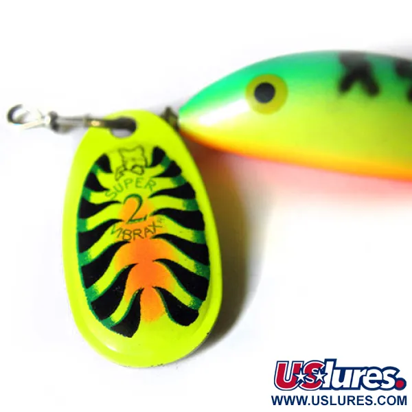 Blue Fox Super Vibrax 2 Minnow Spinnare, Grön/Gul/Orange, 8g, #0227