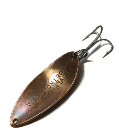 Dardevle Devle Dog Skeddrag, Gul/Grön/Orange, 14g, Bikakemönster, #0260