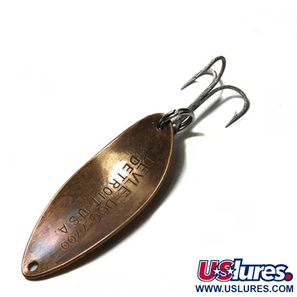 Dardevle Devle Dog Skeddrag, Gul/Grön/Orange, 14g, Bikakemönster, #0260