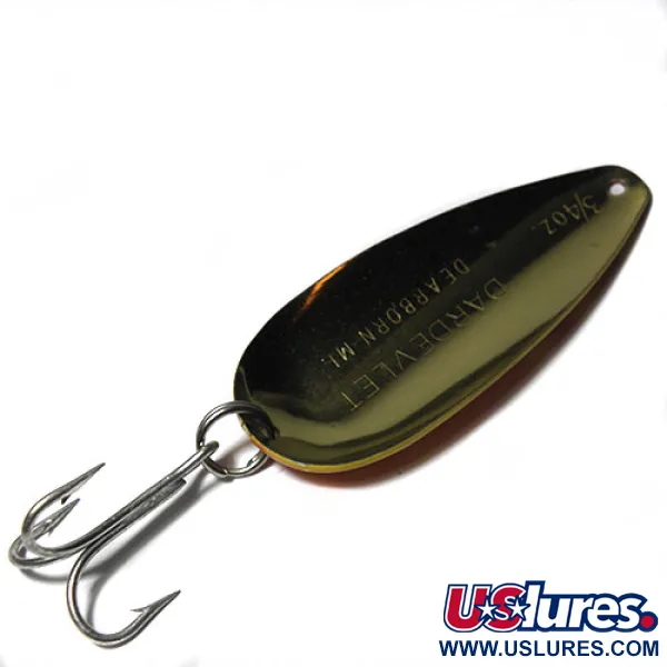 Eppinger Dardevle Dardevlet Skeddrag, Gul/Röd, 21g, Mässing, #0275