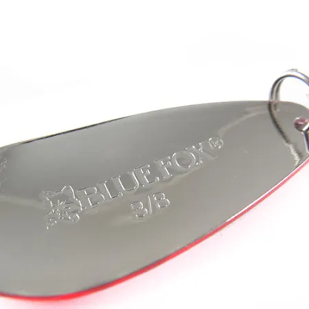 Blue Fox Strobe Tear Drop Spoon Skeddrag, Röd/Vit, 11g, USA, #0540