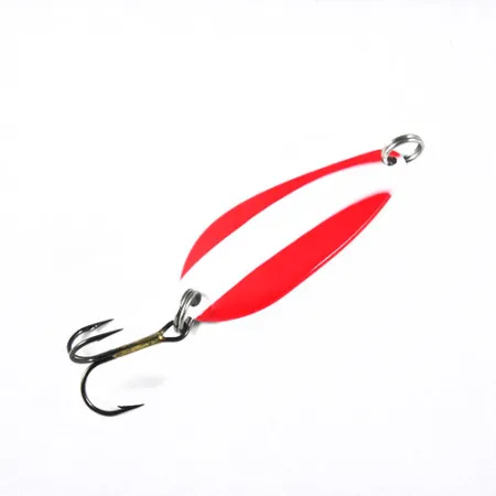 Blue Fox Strobe Tear Drop Spoon Skeddrag, Röd/Vit, 11g, USA, #0540