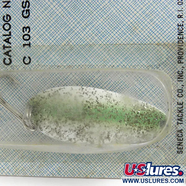 Seneca Little Cleo (Hula Girl) Skeddrag, Vit/Grön/Glitter, 10g, #0803