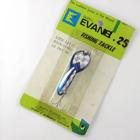 Glen Evans Loco Skeddrag, Nickel / Blå, 7g, Vintage USA, #0810