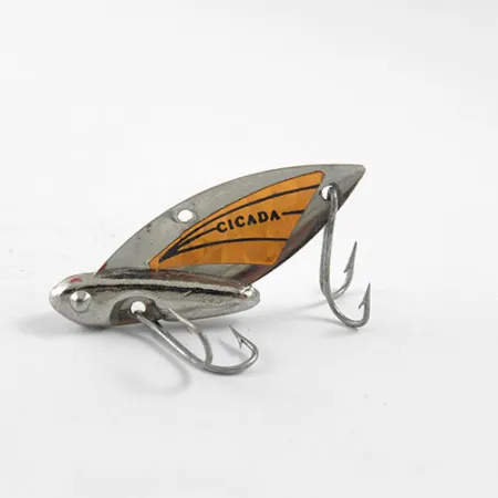Reef Runner Cicada Blade Bait, Nickel / Orange, 6g, Dubbelkrok, #0965