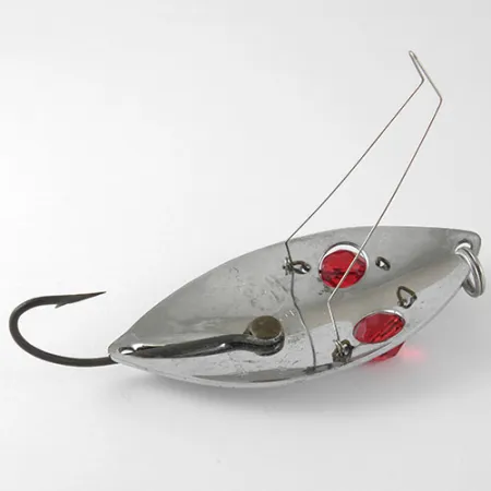 Hofschneider Weedless Red Eye Wiggler Skeddrag, Nickel/Röd, 25g, #1002