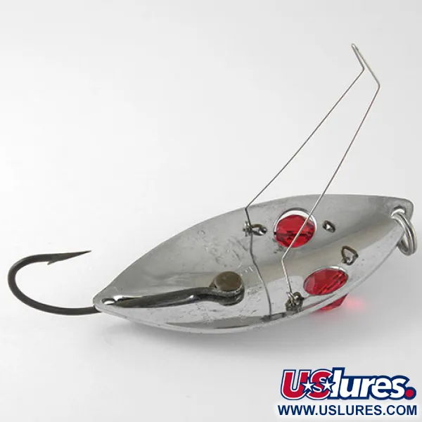 Hofschneider Weedless Red Eye Wiggler Skeddrag, Nickel/Röd, 25g, #1002