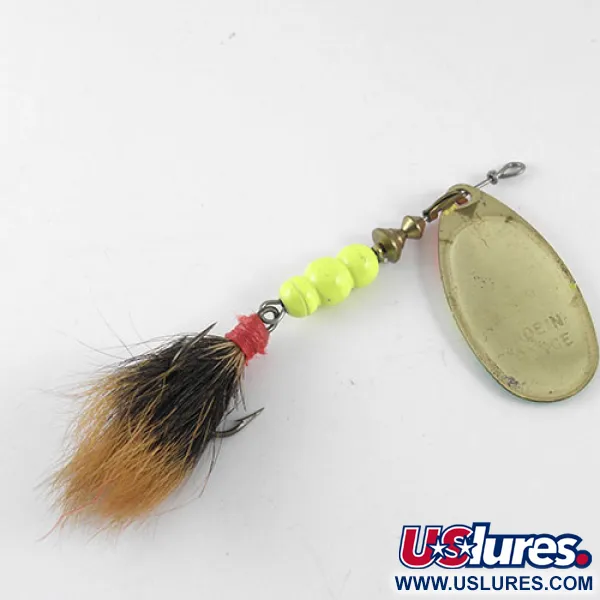 Mepps Aglia Fluo 4 dressed Spinnare, Mässing/Fluo, 10g, #1085