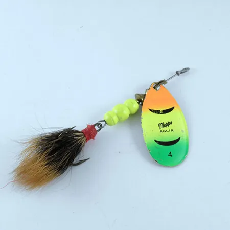 Mepps Aglia Fluo 4 dressed Spinnare, Mässing/Fluo, 10g, #1085