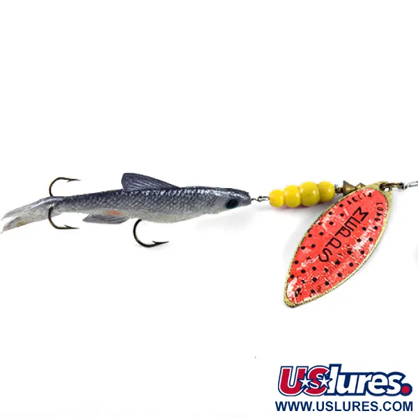 Mepps 4 Aglia Long Mino Spinnare, Mässing/Röd, 22g, Willow-sked, #1100