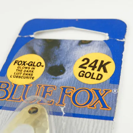 Blue Fox Pixee Glow Skeddrag, Guld / Vit (Glow), 14g, Fox-Glo, #1111