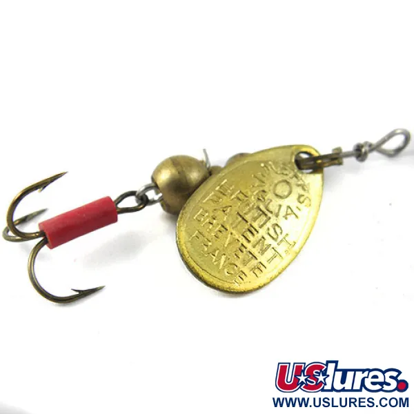 Mepps Aglia 0 Spinnare, Mässing, 2.2g, Röd slang, #1141