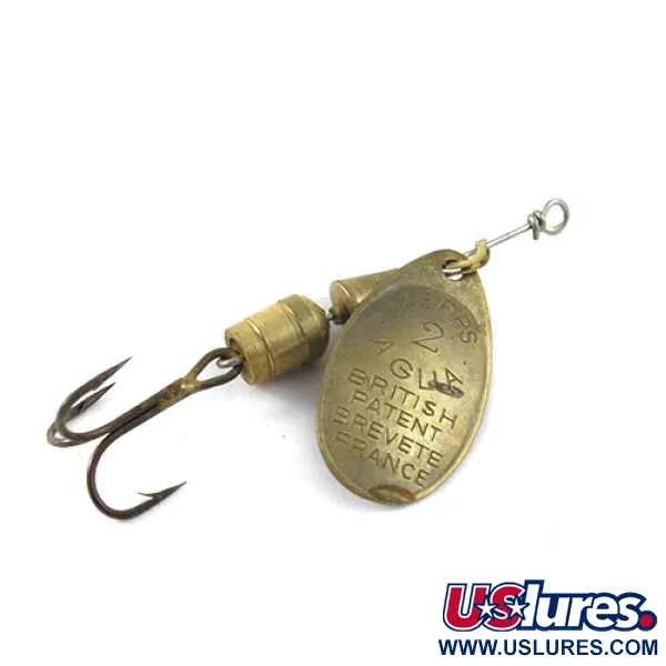 Mepps Aglia 2 Spinnare, Mässing, 4,5g, Vintage-stämplar, #1152