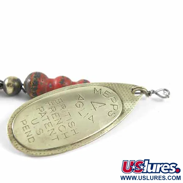 Mepps Aglia 4 Spinnare, Mässing, 9g, prickiga pärlor, #1347