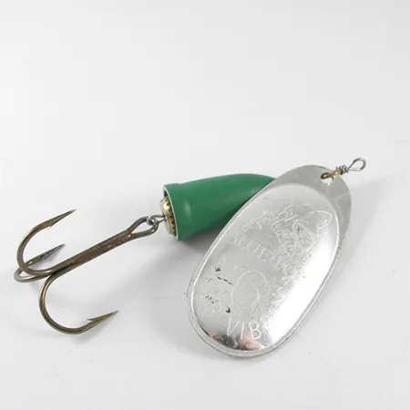 Blue Fox Super Vibrax 6 Spinnare, Nickel / Grön, 18g, Mässingsdrev, #1506