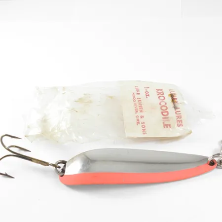 Luhr Jensen Krocodile Skeddrag, Nickel/Röd, 28g, Smal profil, #1509