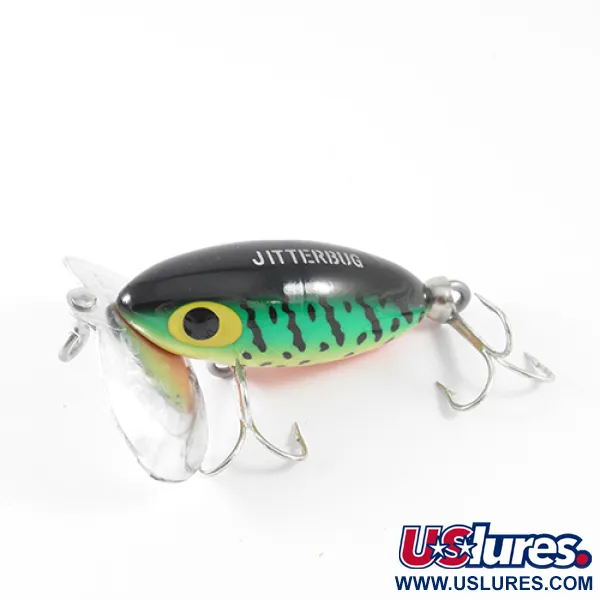 Fred Arbogast Jitterbug Ytbeten, Fire Tiger, 7g, Metallsked, #1570