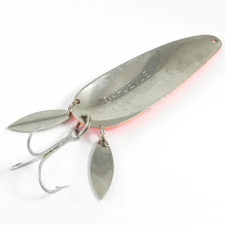 Eppinger Dardevle Klicker Skeddrag, Fluo Orange/Nickel, 28g, Dubbla Blad, #1599