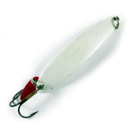 Bay de Noc Swedish Pimple Vertikalpirk, Pärlvit, 21g, Locksked, #1728