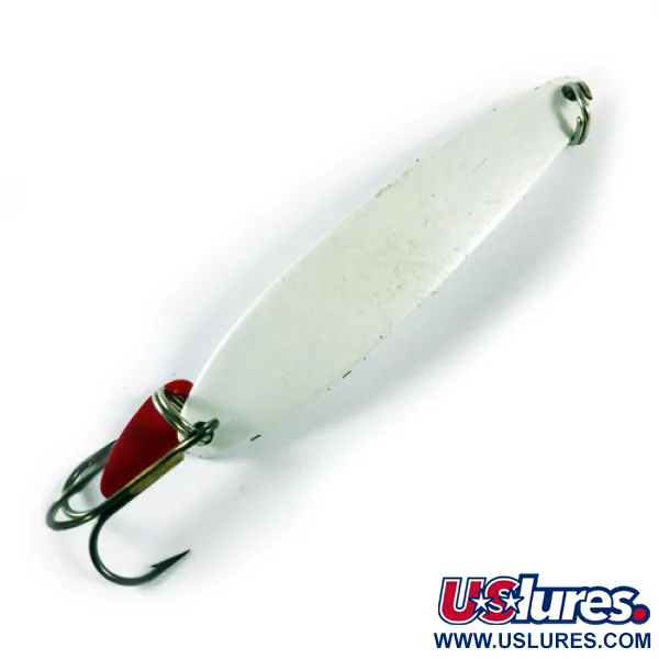 Bay de Noc Swedish Pimple Vertikalpirk, Pärlvit, 21g, Locksked, #1728