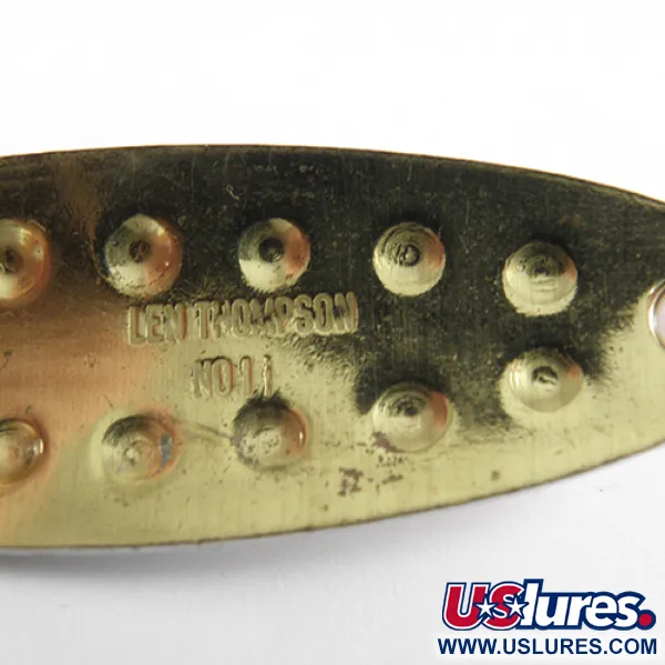 Len Thompson #11 Skeddrag, Röd/Vit/Mässing, 14g, Gropar, #1747